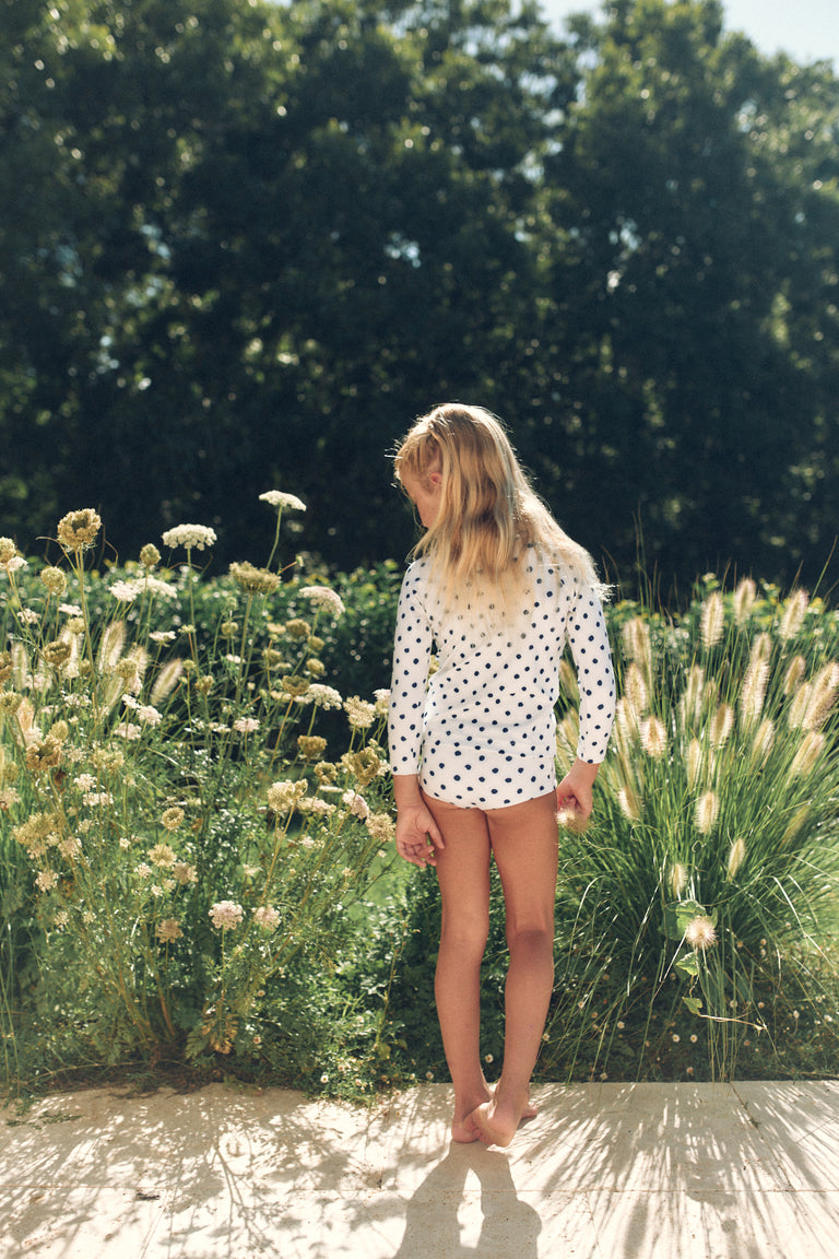 Lil George | Cream Polka Navy