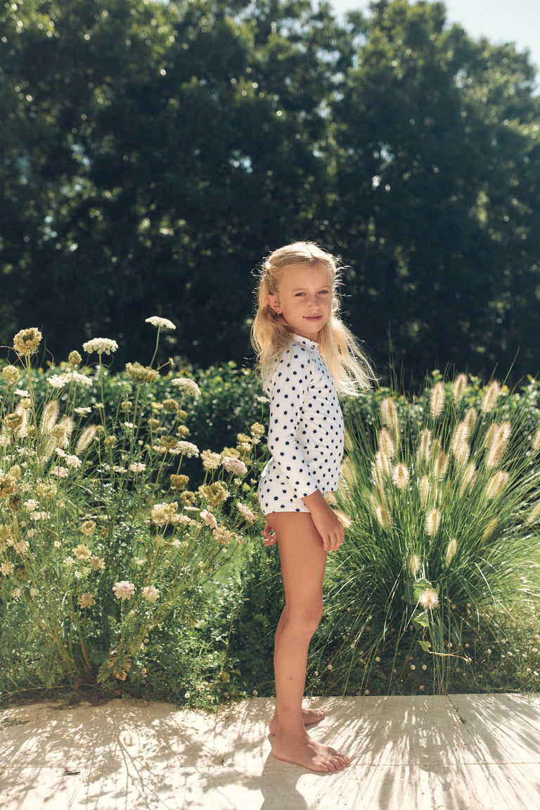 Lil George | Cream Polka Navy