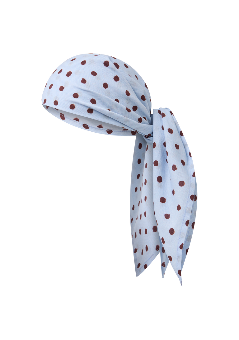 Head Scarf | Blue Polka Fudge