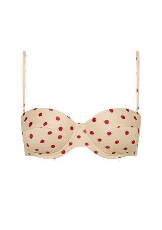 Rodney Padded Top | Polka Red