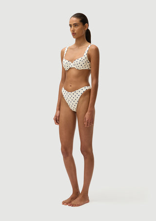 Casanova Top |Cream Polka Navy