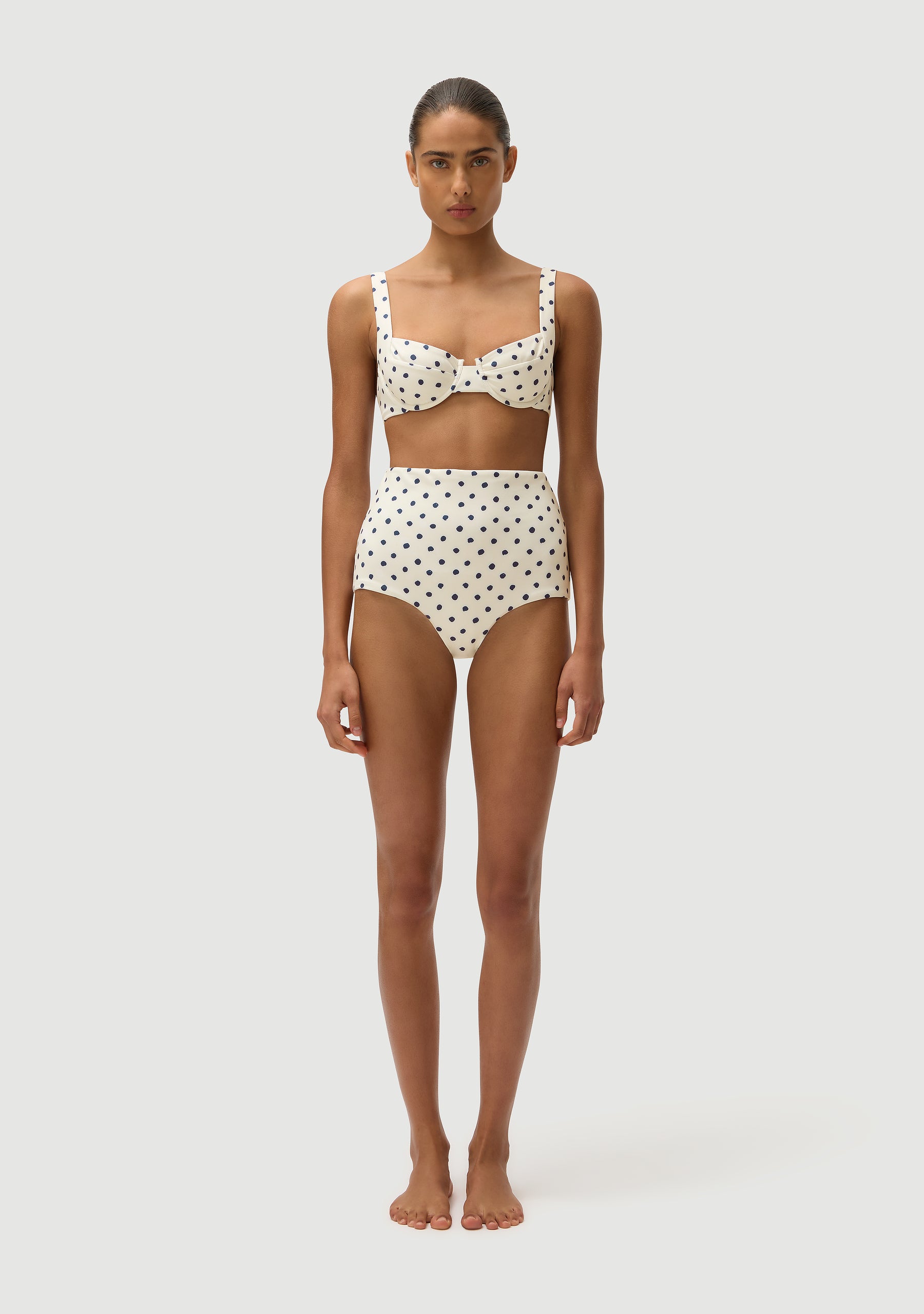 Marco Bottom | Cream Polka Navy