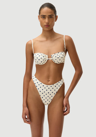 Gabriel Top |Cream Polka Navy