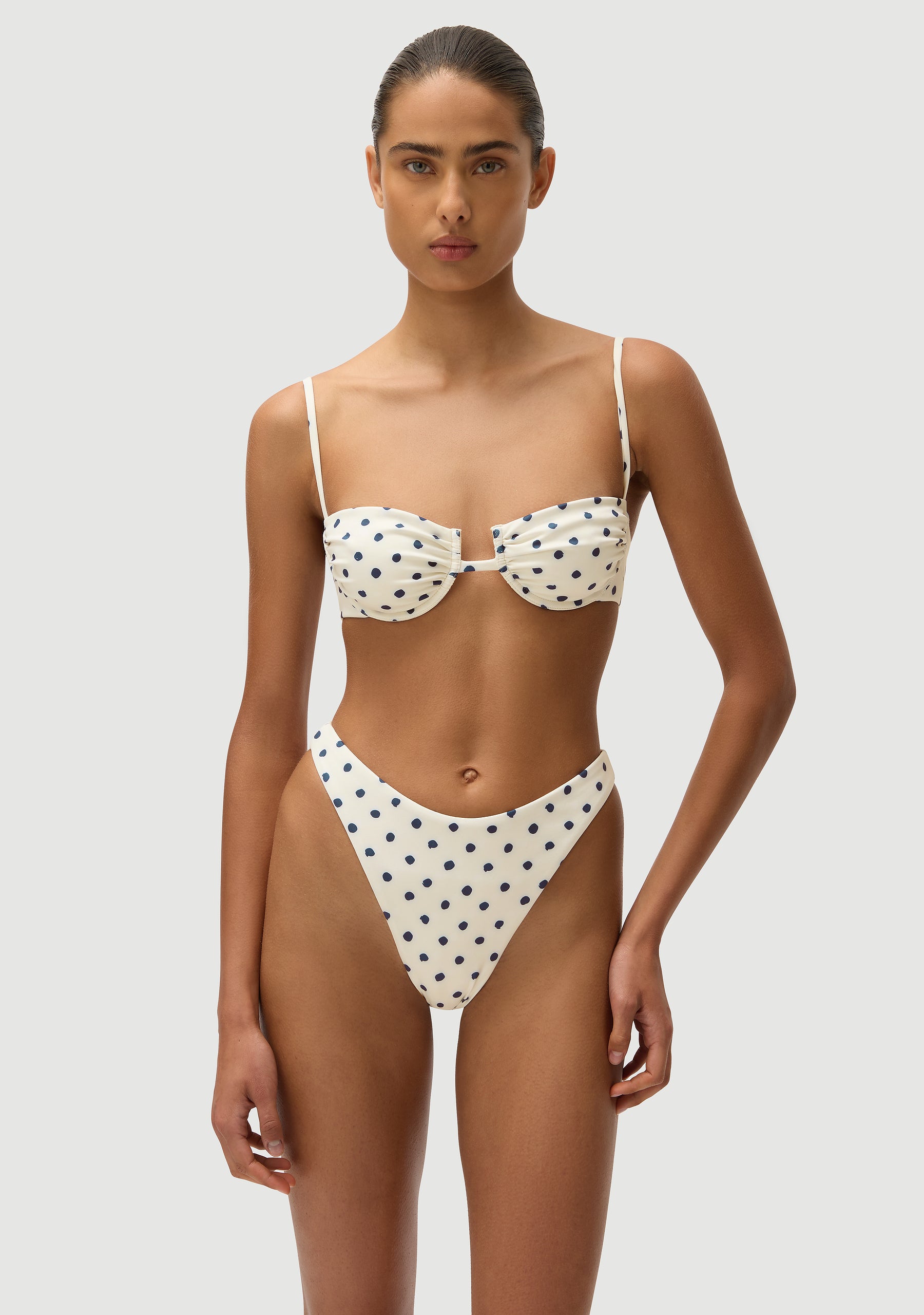 Corey Bottom | Cream Polka Navy