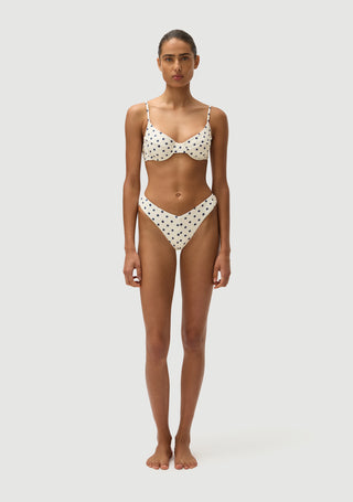 Gareth Top | Cream Polka Navy