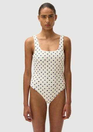Harvey Full Piece | Cream Polka Navy