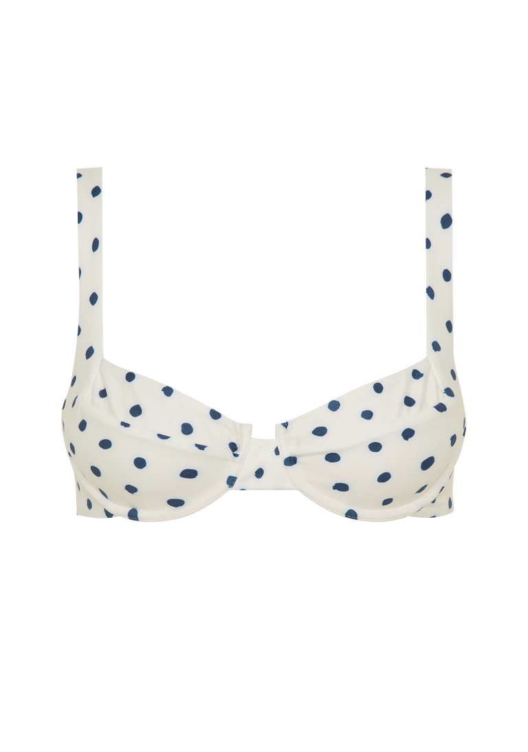 Casanova Top |Cream Polka Navy