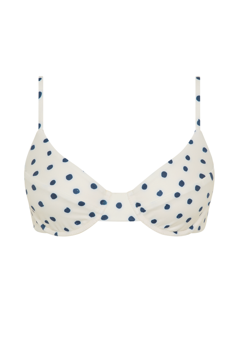 Gareth Top | Cream Polka Navy