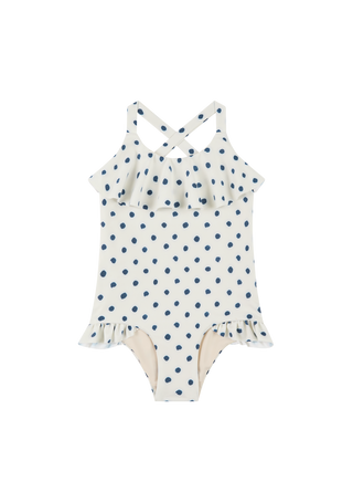 Lil Fin | Cream Polka Navy